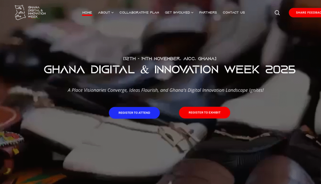 Ghana digital and Innovation Week Website 